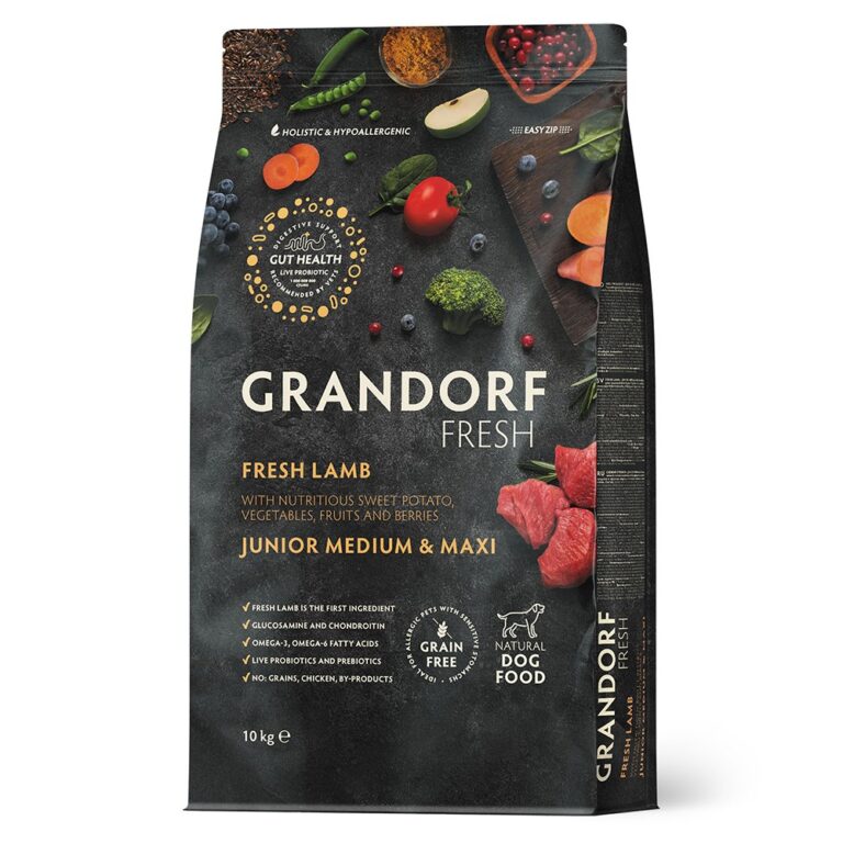 Беззерновой корм с живыми пробиотиками для молодых собак GRANDORF FRESH Dog Свежее мясо ягненка с бататом сух. 10кг — цена… Беззерновой корм с живыми пробиотиками для молодых собак GRANDORF FRESH Dog Свежее мясо ягненка с бататом сух. 10кг