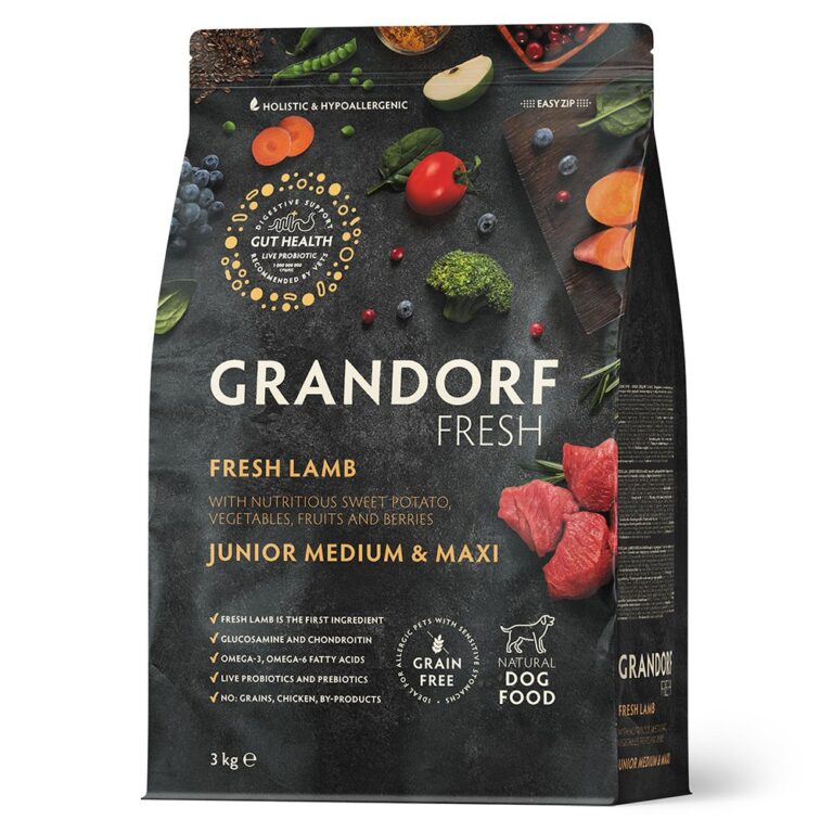 Беззерновой корм с живыми пробиотиками для молодых собак GRANDORF FRESH Dog Свежее мясо ягненка с бататом сух. 3кг — цена и… Беззерновой корм с живыми пробиотиками для молодых собак GRANDORF FRESH Dog Свежее мясо ягненка с бататом сух. 3кг