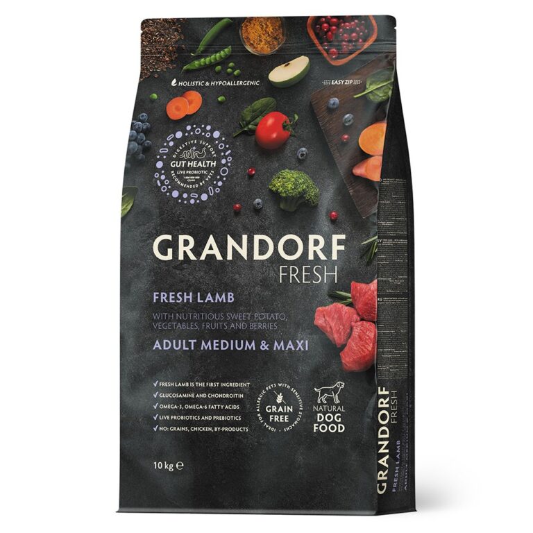 Беззерновой корм с живыми пробиотиками для собак GRANDORF FRESH Dog Med&Maxi для ср.и кр.пород, свежее мясо ягненка с… Беззерновой корм с живыми пробиотиками для собак GRANDORF FRESH Dog Med&Maxi для ср.и кр.пород, свежее мясо ягненка с…