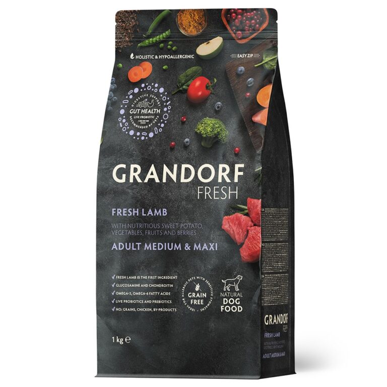 Беззерновой корм с живыми пробиотиками для собак GRANDORF FRESH Dog Med&Maxi для ср.и кр.пород, свежее мясо ягненка с… Беззерновой корм с живыми пробиотиками для собак GRANDORF FRESH Dog Med&Maxi для ср.и кр.пород, свежее мясо ягненка с…