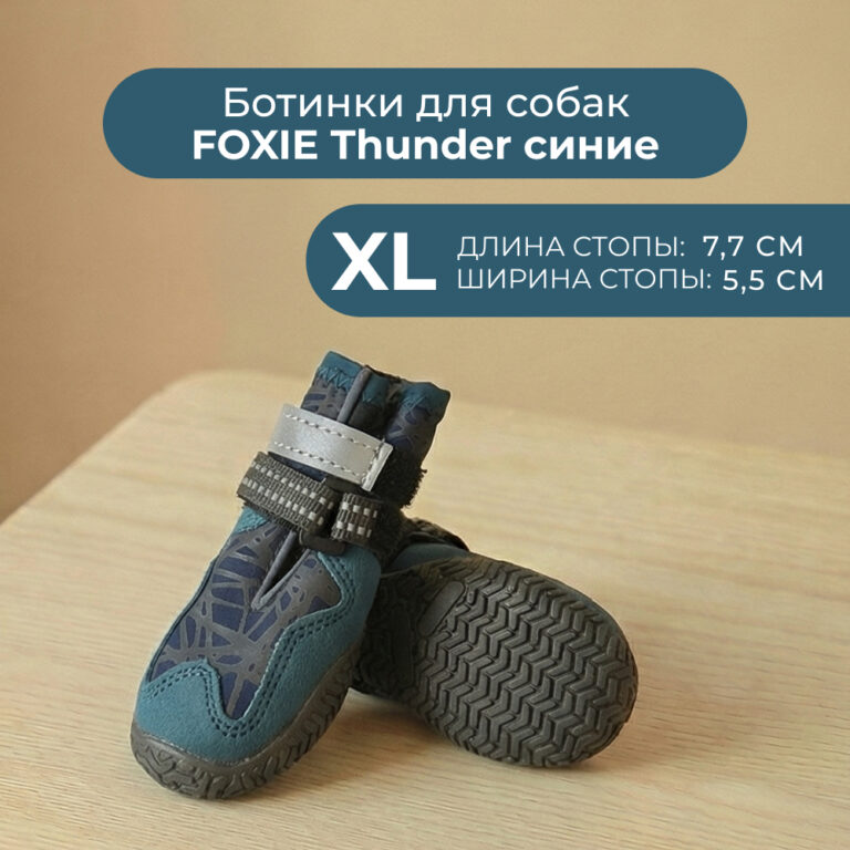 Ботинки для собак Foxie Thunder XL 7,7х5,5см синие
