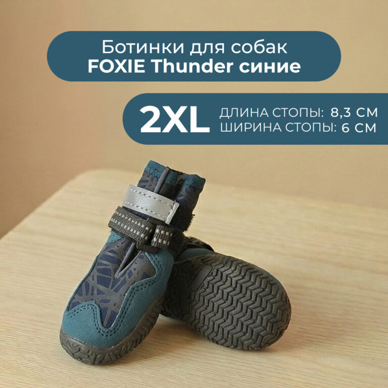 Ботинки для собак Foxie Thunder XXL 8,3х6см синие — цена и наличие Ботинки для собак Foxie Thunder XXL 8,3х6см синие