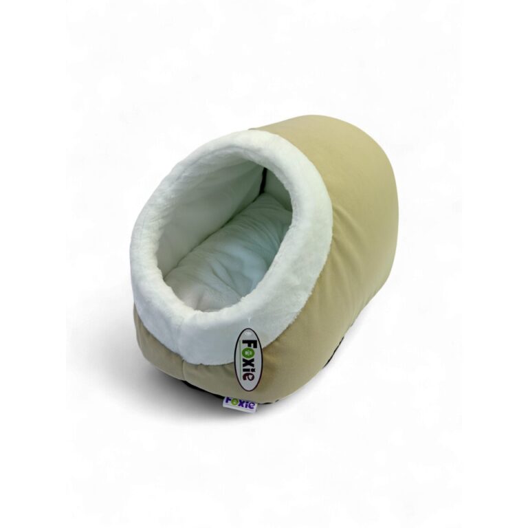 Домик для животных Foxie Fuzzy comfort 51х35х33см с мехом, кремовый