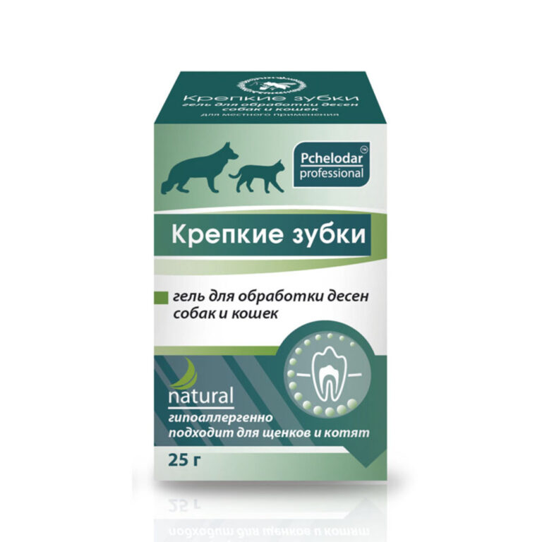 Гель для обработки десен ПЧЕЛОДАР Крепкие Зубки для собак и кошек, 25г
