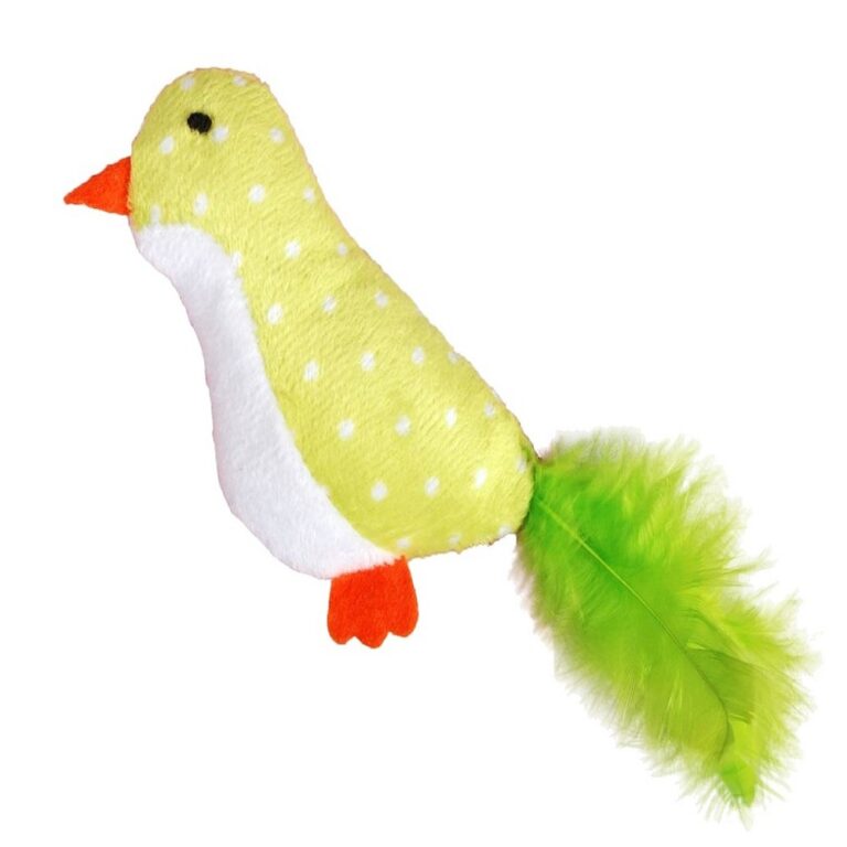 Игрушка для кошек FLAMINGO Птичка с пером, 10см, в ассортименте Игрушка для кошек FLAMINGO Птичка с пером, 10см, в ассортименте