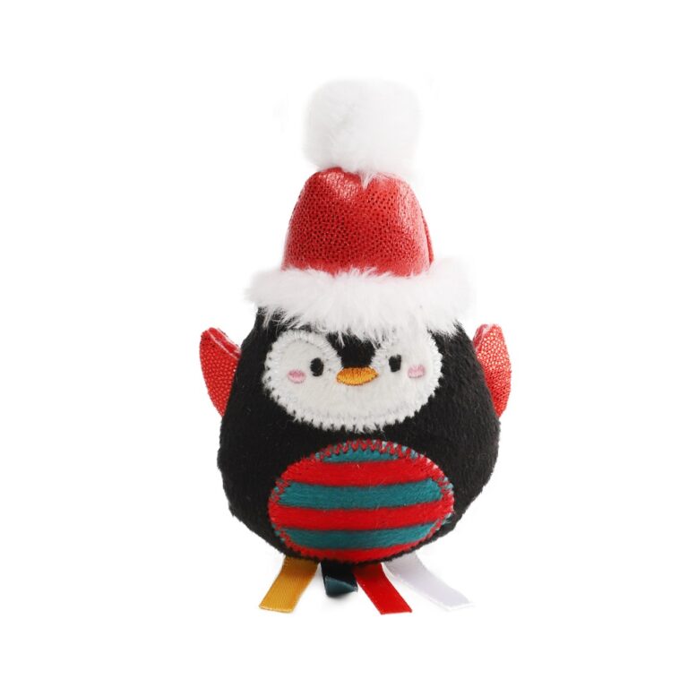 Игрушка для кошек GIGWI X-mas Tales Пингвин с ленточками мягкий, 90/115мм Игрушка для кошек GIGWI X-mas Tales Пингвин с ленточками мягкий, 90/115мм