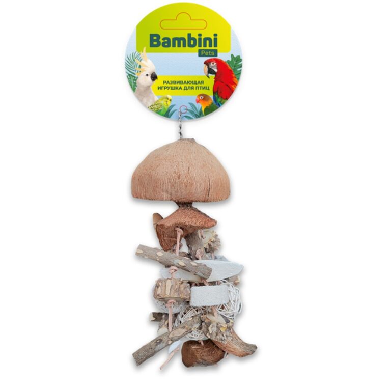 Игрушка для птиц BAMBINI PETS Многогранная для крупных попугаев 45см — цена и наличие Игрушка для птиц BAMBINI PETS Многогранная для крупных попугаев 45см