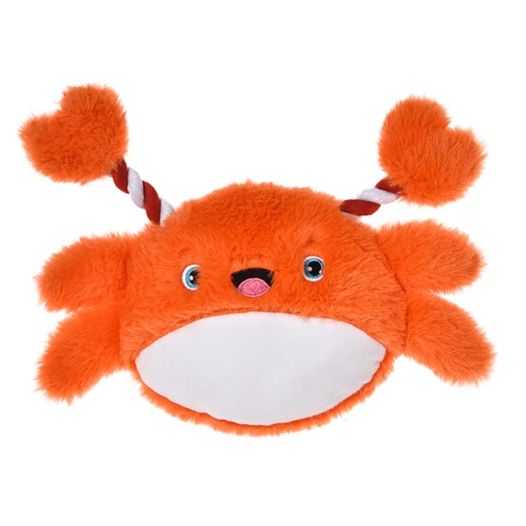 Игрушка для щенков Foxie Puppy Краб с пищалкой и шуршалкой 23х19см плюш оранжевый — цена и наличие Игрушка для щенков Foxie Puppy Краб с пищалкой и шуршалкой 23х19см плюш оранжевый