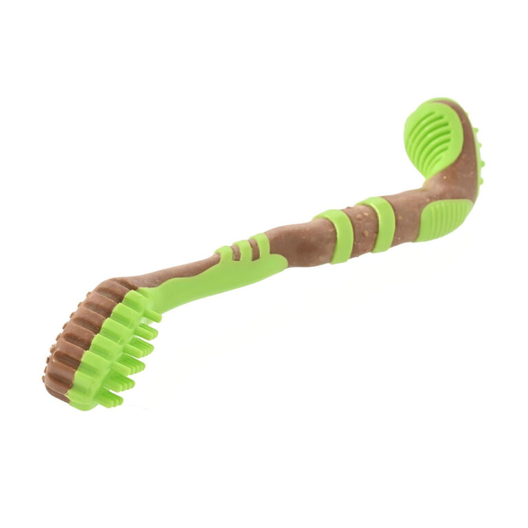 Игрушка для собак Foxie Косточка массажная с добавл.дерева c запахом курицы 11×4,5×27,5см зеленая