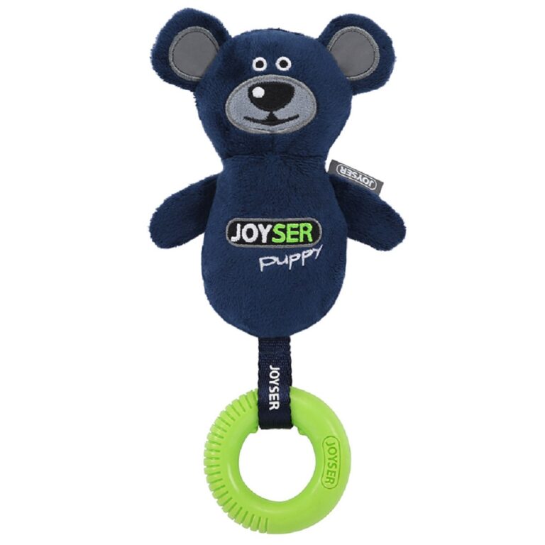 Игрушка для собак JOYSER Puppy Мишка с резиновым кольцом и пищалкой S/M синий, 21см Игрушка для собак JOYSER Puppy Мишка с резиновым кольцом и пищалкой S/M синий, 21см