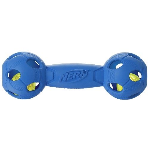 Игрушка для собак NERF Гантель светящаяся 17,5см
