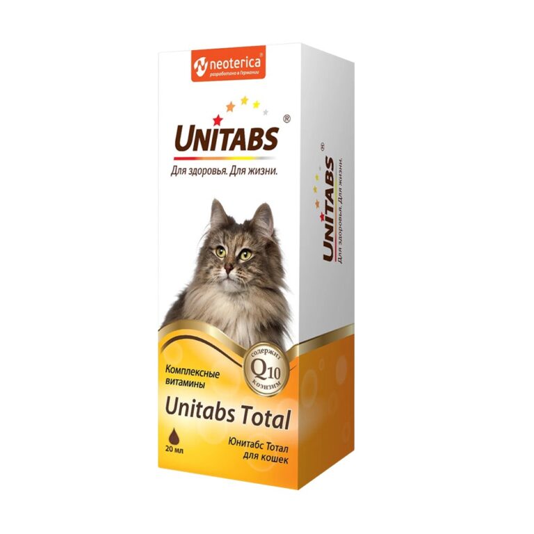 Капли витаминные для кошек UNITABS Total с Q10 20мл — цена и наличие Капли витаминные для кошек UNITABS Total с Q10 20мл