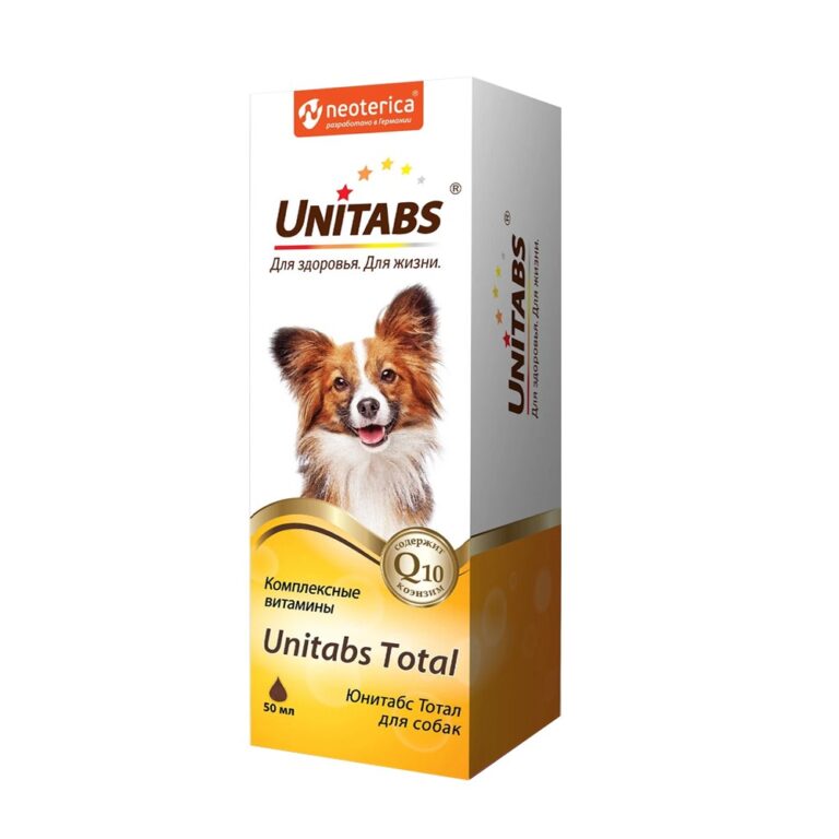 Капли витаминные для собак UNITABS Total с Q10 50мл — цена и наличие Капли витаминные для собак UNITABS Total с Q10 50мл