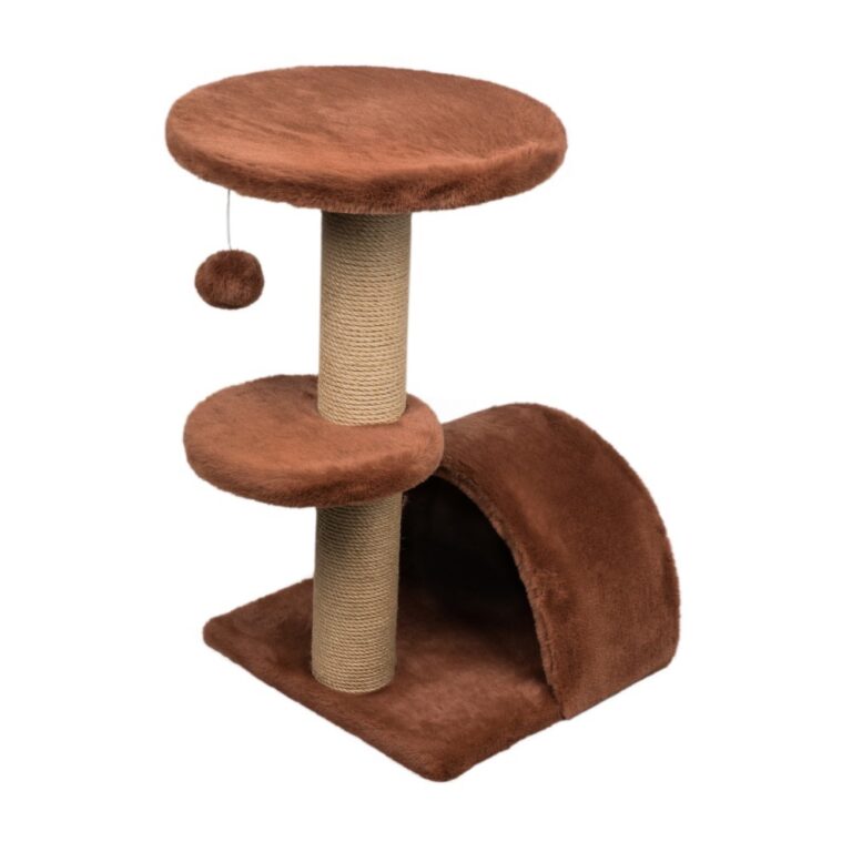 Когтеточка для кошек DUBEX Сave с полочками и домиком рыжая 53x39x67см Когтеточка для кошек DUBEX Сave с полочками и домиком рыжая 53x39x67см