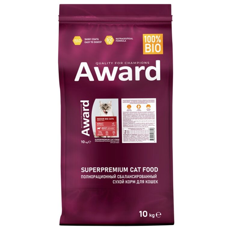 Корм для кошек AWARD для дом.круп.пород, говядина с курицей с доб.брокколи и юкки Шидигера сух. 10кг — цена и наличие Корм для кошек AWARD для дом.круп.пород, говядина с курицей с доб.брокколи и юкки Шидигера сух. 10кг