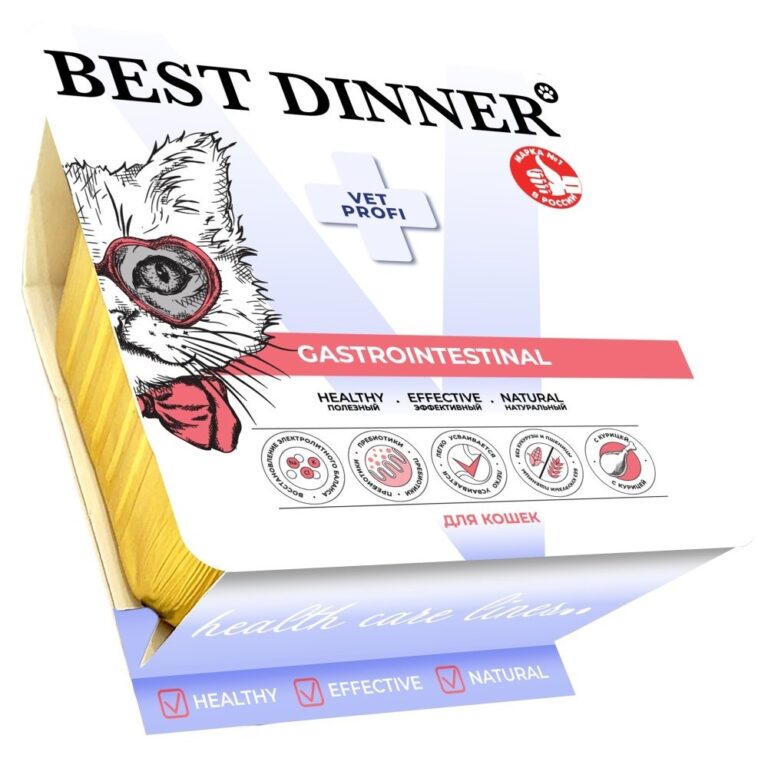 Корм для кошек Best Dinner Vet Profi Gastrointestinal при забол. ЖКТ, паштет с курицей ламист. 100г — цена и наличие Корм для кошек Best Dinner Vet Profi Gastrointestinal при забол. ЖКТ, паштет с курицей ламист. 100г