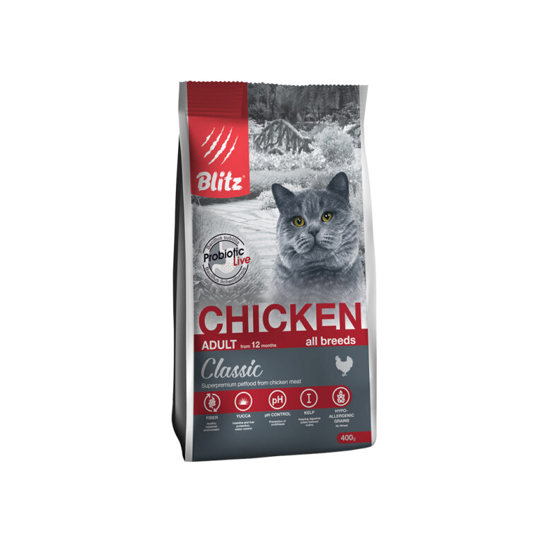 Корм для кошек Blitz adult cat chicken с мясом курицы — цена и наличие Корм для кошек Blitz adult cat chicken с мясом курицы