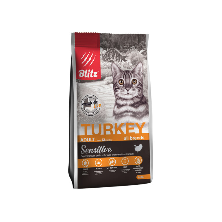 Корм для кошек Blitz adult cat turkey с мясом индейки