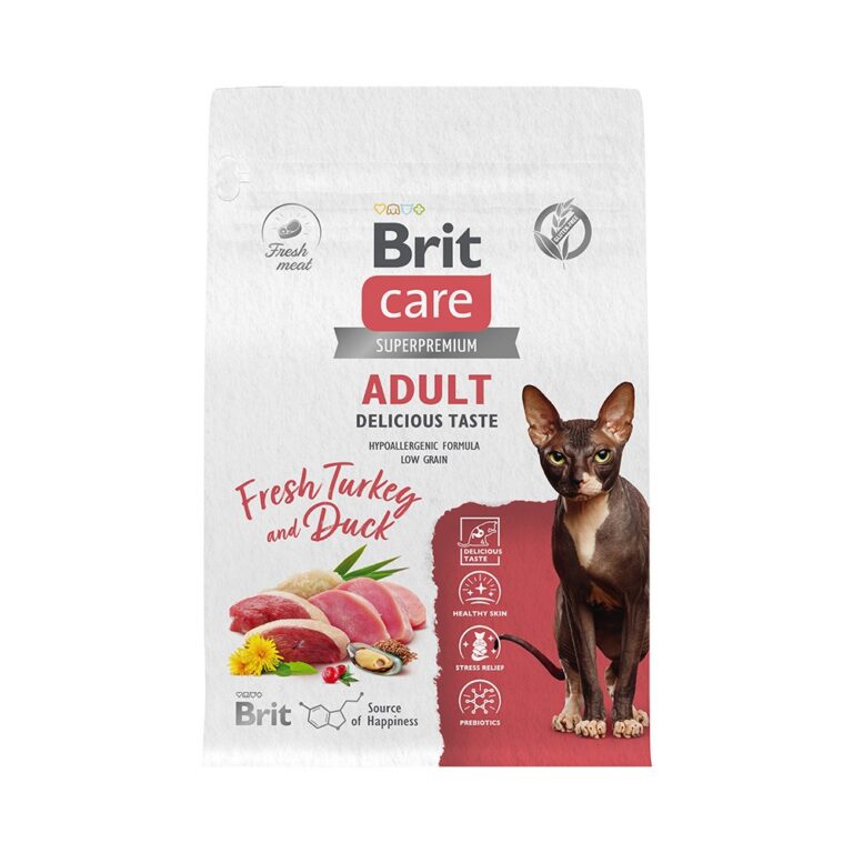 Корм для кошек БРИТ Care Delicious Taste для привередливых, индейка с уткой сух. 400г
