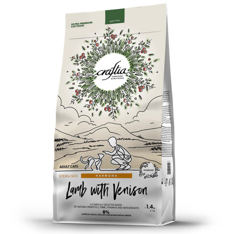 Корм для кошек CRAFTIA Harmona для стерилизованных, ягненок с олениной сух. 1,4кг