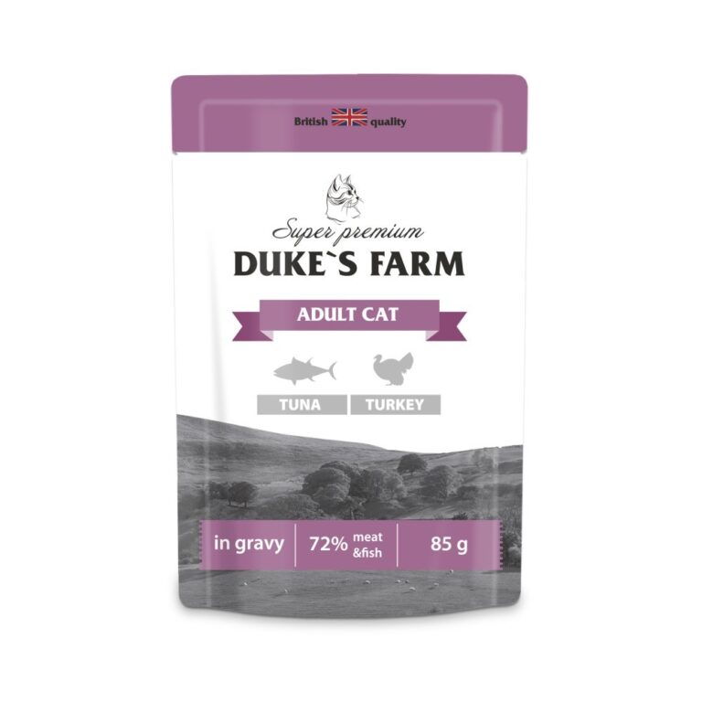 Корм для кошек DUKE’S FARM тунец, индейка в соусе пауч 85г