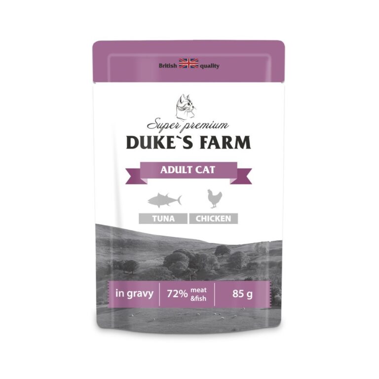 DUKE'S FARM Корм для кошек DUKE’S FARM тунец, курица в соусе пауч 85г