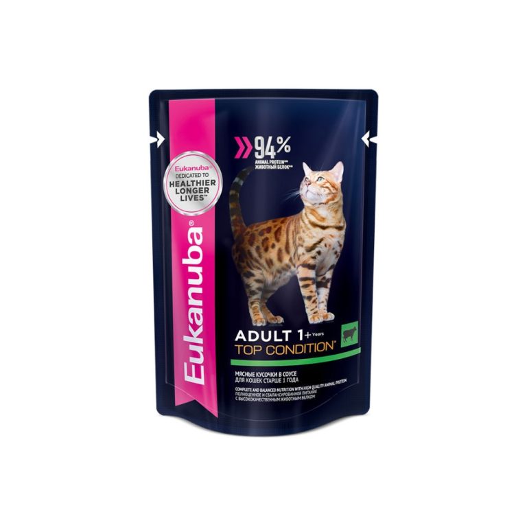 Корм для кошек Eukanuba Adult Top Condition лосось в соусе, пауч 85г