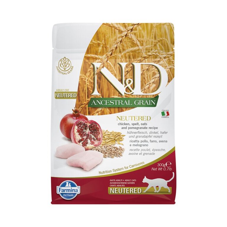 Корм для кошек Farmina N&D Ancestral Grain Line для кастрированных курица с гранатом сух. 300г — цена и наличие Корм для кошек Farmina N&D Ancestral Grain Line для кастрированных курица с гранатом сух. 300г