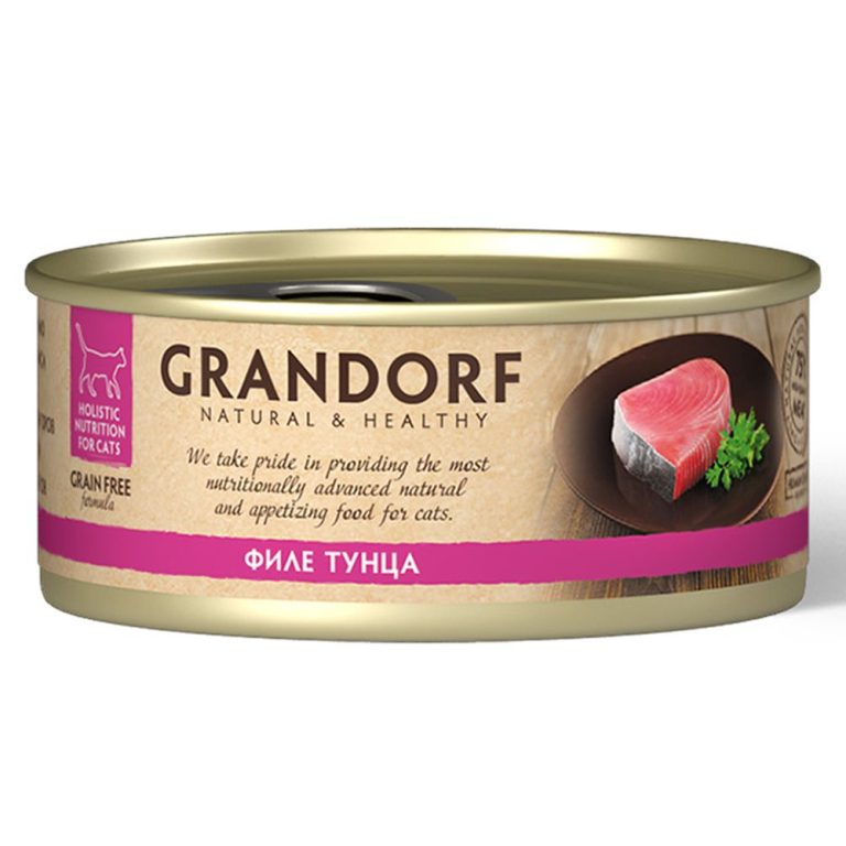 Корм для кошек GRANDORF Филе тунца банка 70г Корм для кошек GRANDORF Филе тунца банка 70г