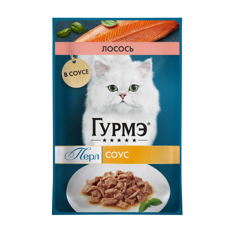 Корм для кошек ГУРМЭ Перл Нежное филе с лососем в соусе пауч 75г
