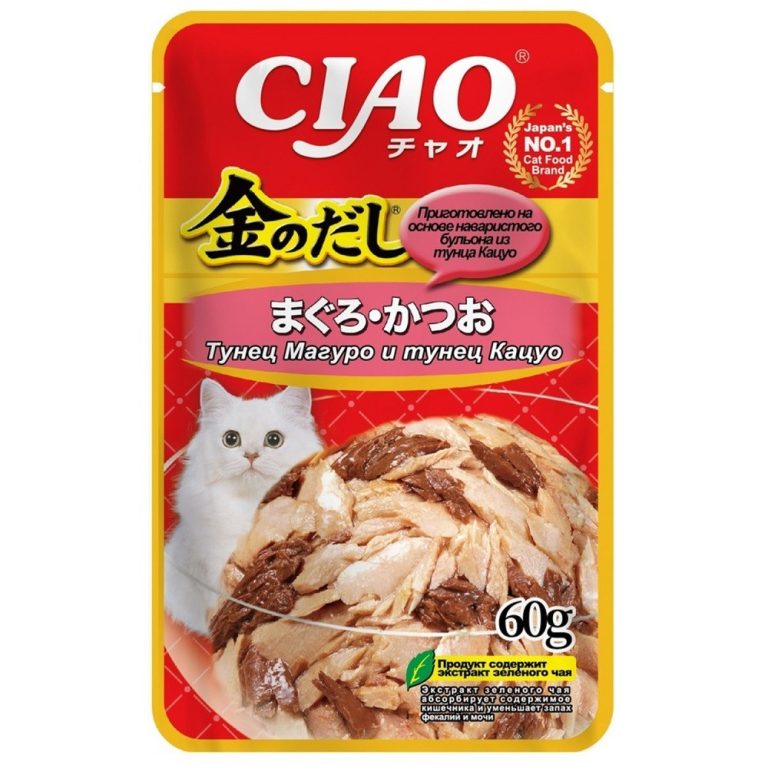 Корм для кошек INABA Kinnodashi тунец Магуро с тунцом Кацуо пауч 60г Корм для кошек INABA Kinnodashi тунец Магуро с тунцом Кацуо пауч 60г