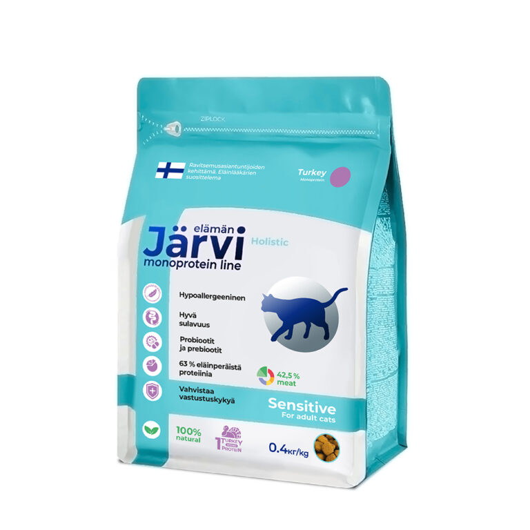 Корм для кошек JARVI Monoprotein при чувствительном пищеварении, индейка сух. 400г — цена и наличие Корм для кошек JARVI Monoprotein при чувствительном пищеварении, индейка сух. 400г