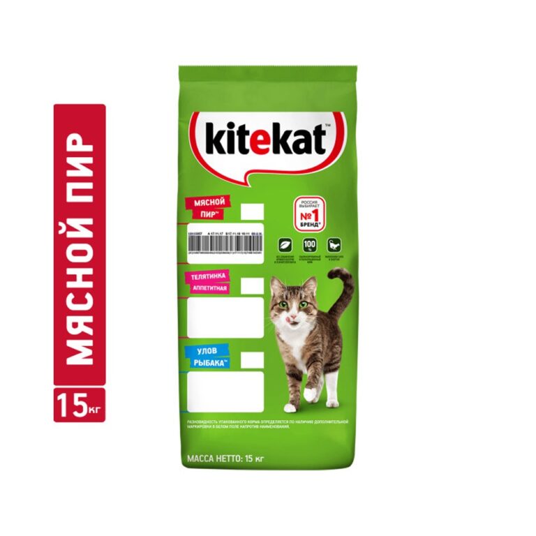 Корм для кошек Kitekat Мясной пир сух. 15кг