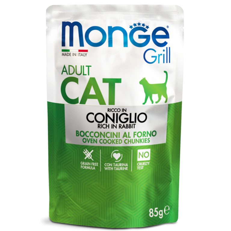 Корм для кошек Monge Cat Grill Pouch итальянский кролик пауч 85г Корм для кошек Monge Cat Grill Pouch итальянский кролик пауч 85г