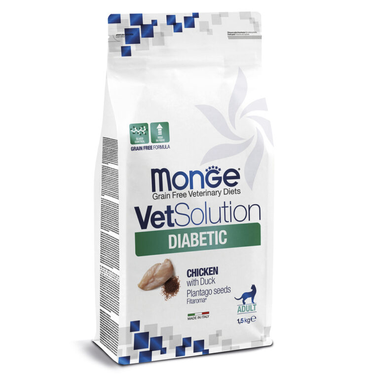 Корм для кошек Monge VetSolution Diabetic при сахарном диабете сух. 1,5кг Корм для кошек Monge VetSolution Diabetic при сахарном диабете сух. 1,5кг