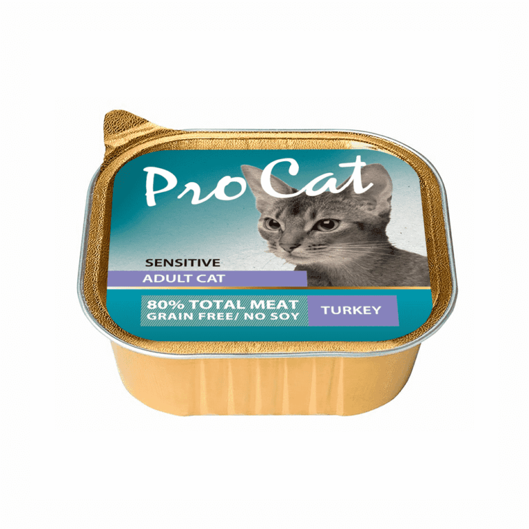 Корм для кошек Pro Cat для чувствительного пищеварения, паштет с индейкой ламист. 100г Корм для кошек Pro Cat для чувствительного пищеварения, паштет с индейкой ламист. 100г