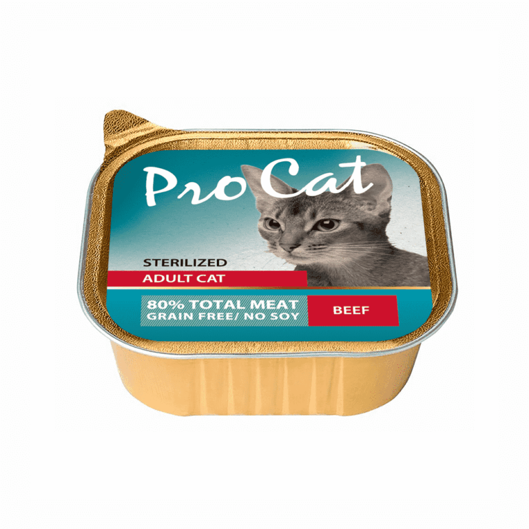 Корм для кошек Pro Cat для стерилизованных, паштет с говядиной ламист. 100г