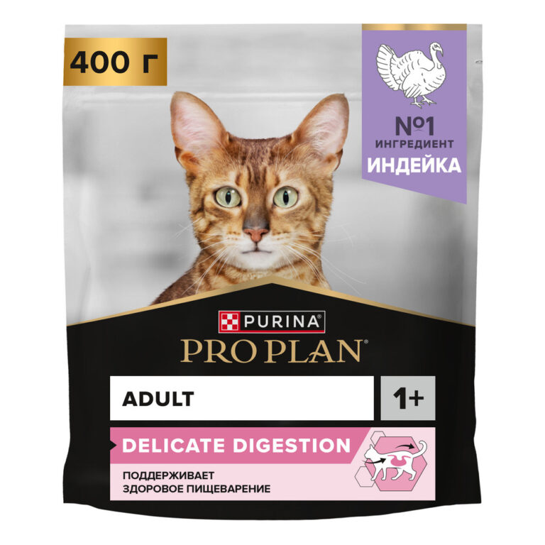 Корм для кошек Pro Plan Delicate Digestion с чувствительным пищеварением, с индейкой сух. 400г — цена и наличие Корм для кошек Pro Plan Delicate Digestion с чувствительным пищеварением, с индейкой сух. 400г