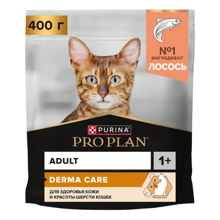 Корм для кошек Pro Plan Derma Care для здоровья кожи и шерсти, с лососем сух. 400г — цена и наличие Корм для кошек Pro Plan Derma Care для здоровья кожи и шерсти, с лососем сух. 400г