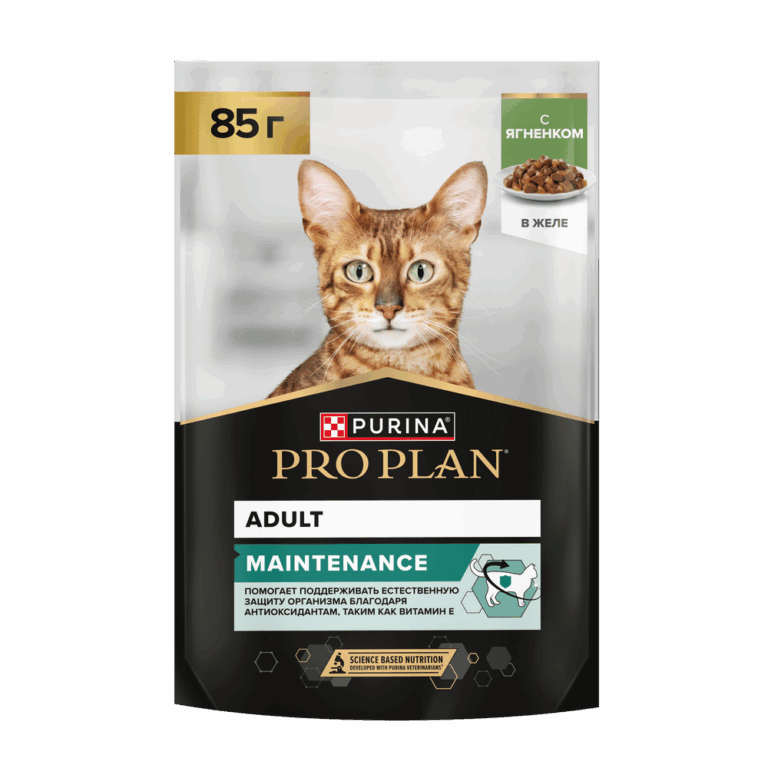 Корм для кошек Pro Plan Maintenance с ягненком в желе пауч 85г — цена и наличие Корм для кошек Pro Plan Maintenance с ягненком в желе пауч 85г