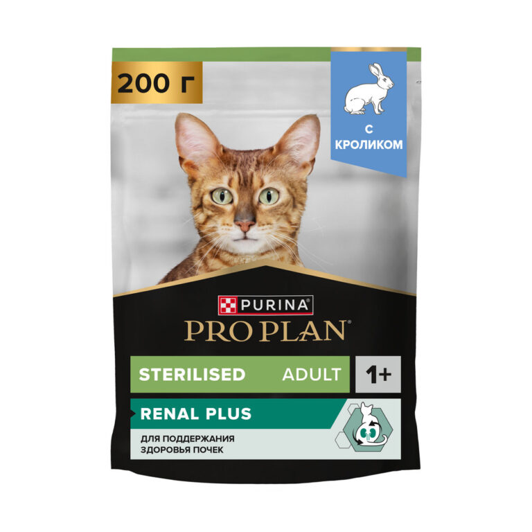 Корм для кошек Pro Plan Sterilised Renal Plus для стерилизованных, с кроликом сух. 200г Корм для кошек Pro Plan Sterilised Renal Plus для стерилизованных, с кроликом сух. 200г