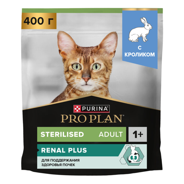 Корм для кошек Pro Plan Sterilised Renal Plus для стерилизованных, с кроликом сух. 400г — цена и наличие Корм для кошек Pro Plan Sterilised Renal Plus для стерилизованных, с кроликом сух. 400г