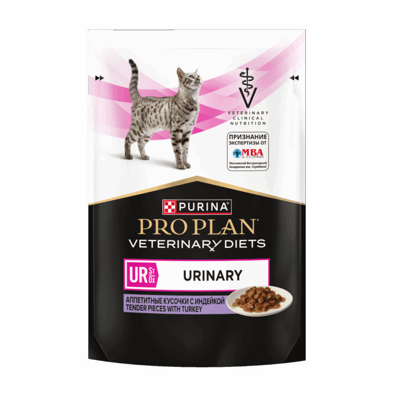 Корм для кошек Pro Plan Veterinary Diets UR ST/OX Urinary при болезн.мочевыв.путей, индейка пауч 85г Корм для кошек Pro Plan Veterinary Diets UR ST/OX Urinary при болезн.мочевыв.путей, индейка пауч 85г