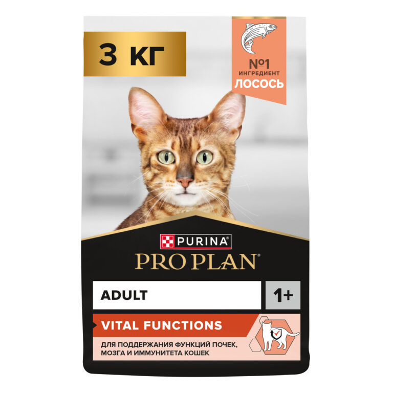 Корм для кошек Pro Plan Vital Functions для поддержания здоровья органов чувств, с лососем сух. 3кг Корм для кошек Pro Plan Vital Functions для поддержания здоровья органов чувств, с лососем сух. 3кг