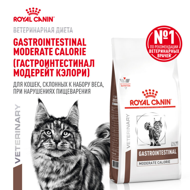 Корм для кошек ROYAL CANIN Gastrointestinal Moderate Calorie при расстройствах пищеварения сух. 350г Корм для кошек ROYAL CANIN Gastrointestinal Moderate Calorie при расстройствах пищеварения сух. 350г