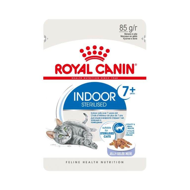 Корм для кошек ROYAL CANIN Indoor 7+ для домашних старше 7 лет (желе) пауч 85г Корм для кошек ROYAL CANIN Indoor 7+ для домашних старше 7 лет (желе) пауч 85г