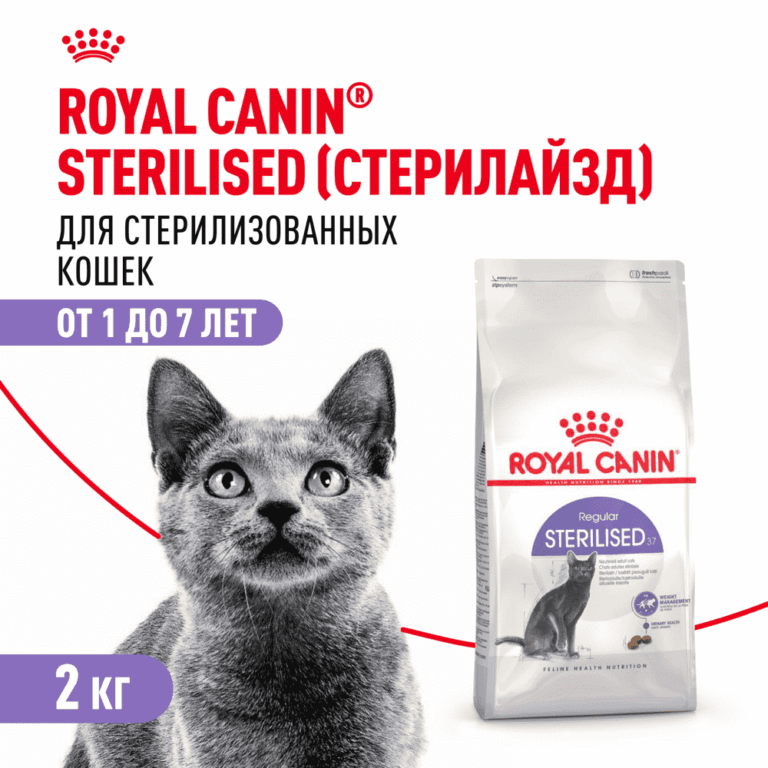 Корм для кошек ROYAL CANIN Sterilised 37 сбалансированный для стерилизованных сух. 2кг — цена и наличие Корм для кошек ROYAL CANIN Sterilised 37 сбалансированный для стерилизованных сух. 2кг