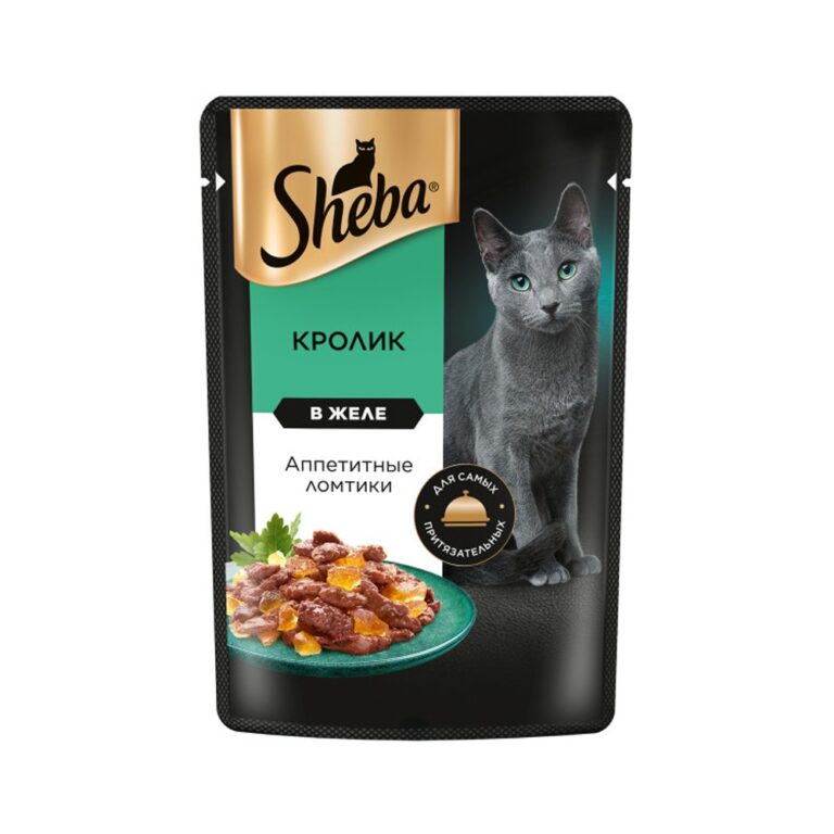 Корм для кошек SHEBA кролик в желе пауч 75г