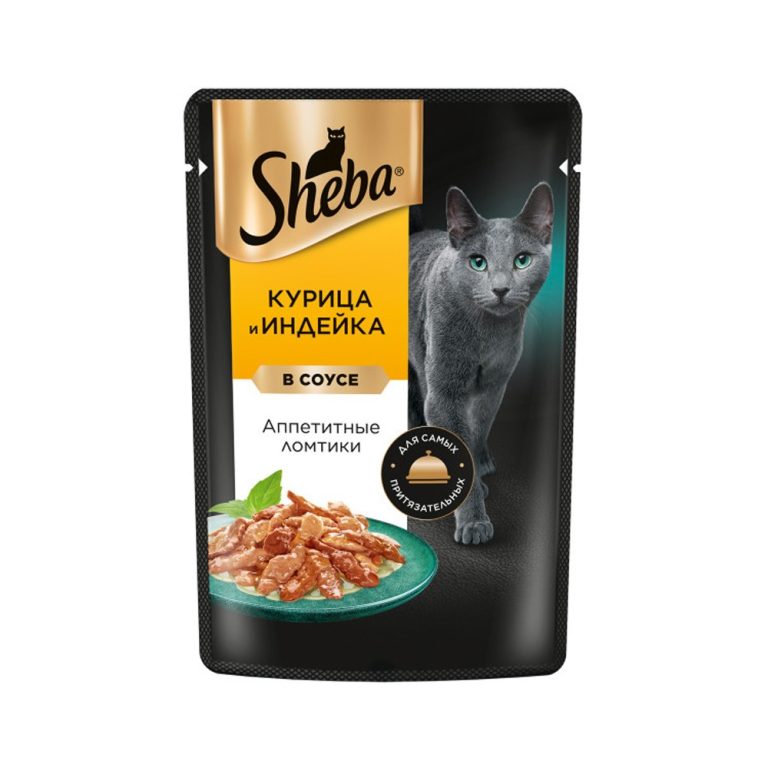 Корм для кошек SHEBA курица, индейка пауч 75г