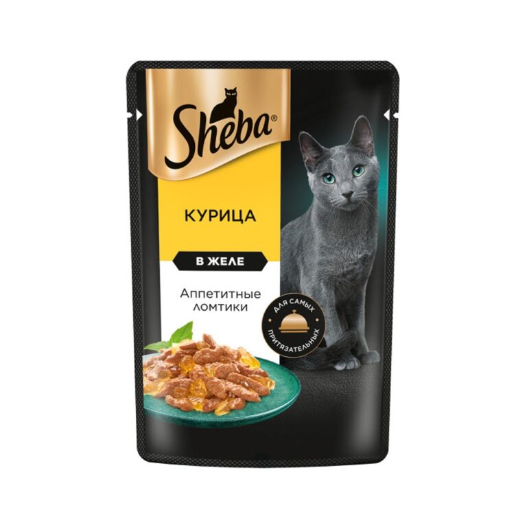 Корм для кошек SHEBA курица в желе пауч 75г — цена и наличие Корм для кошек SHEBA курица в желе пауч 75г